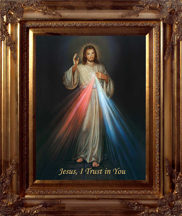 Divine Mercy - Gold Museum Framed Canvas