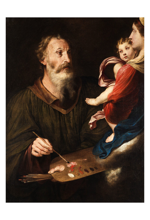 Saint Luke Painting the Virgin by Simone Cantarini Print