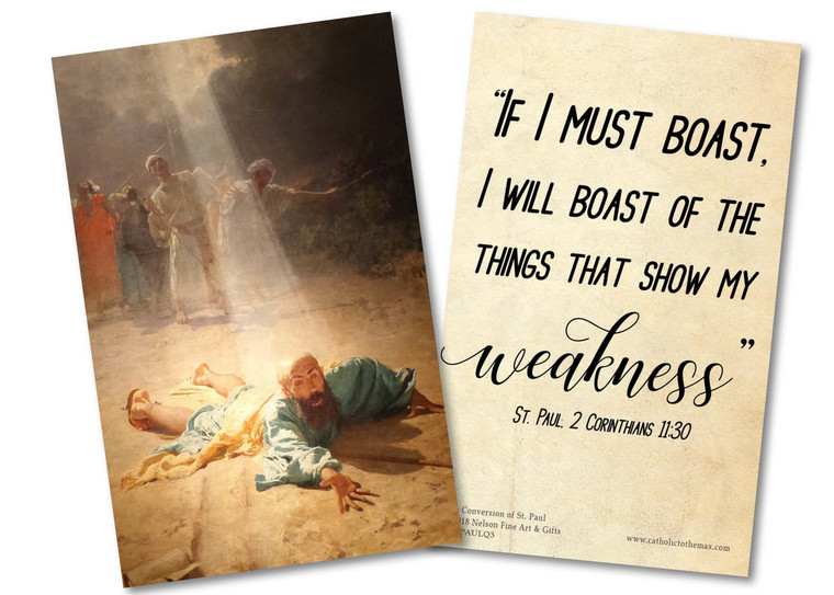 "If I Must Boast" St. Paul Quote Holy Card