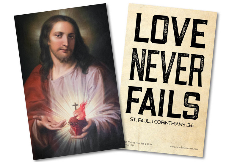 "Love Never Fails" St. Paul Quote Holy Card