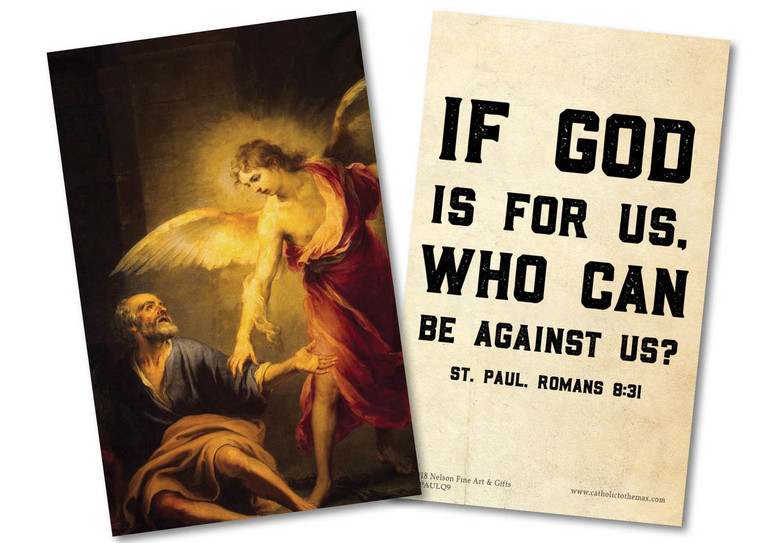 "If God is For Us" St. Paul Quote Holy Card