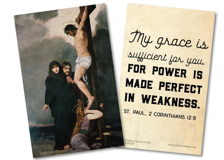"My Grace is Sufficient" St. Paul Quote Holy Card