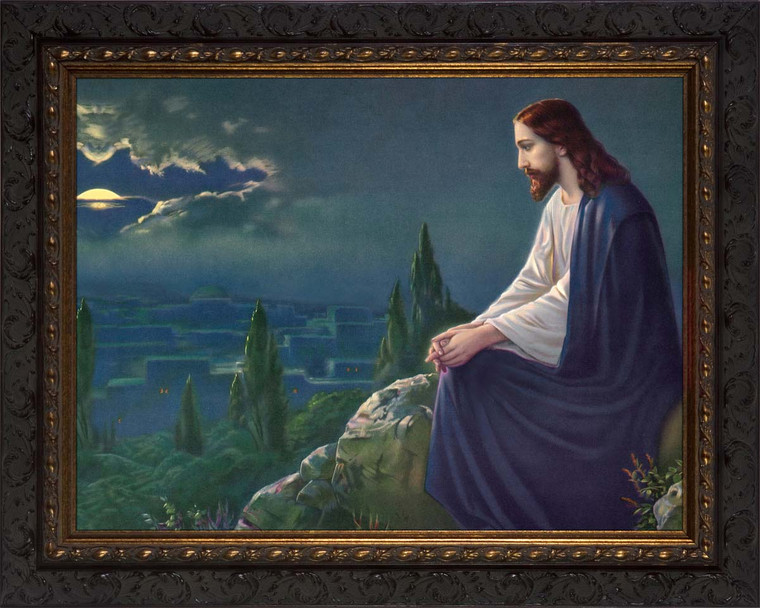 Christ on the Mount of Olives by Josef Untersberger - Ornate Framed Art