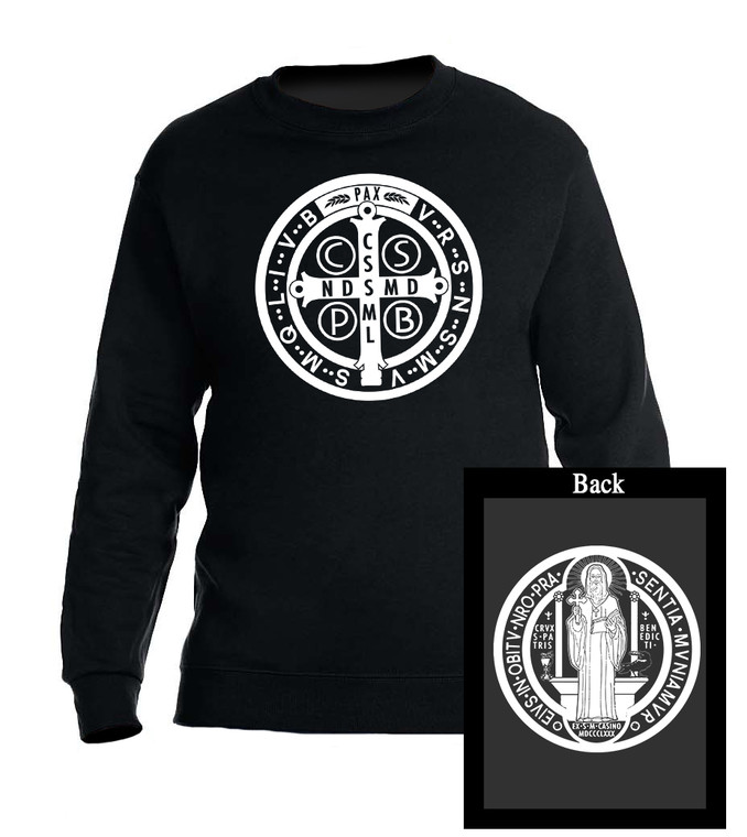 Benedictine Medal Black Crewneck Sweatshirt