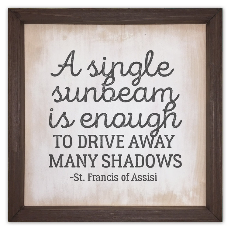 "A Single Sunbeam" Rustic Framed Quote