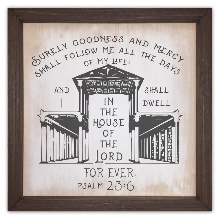 "I Shall Dwell in the House of the Lord" Rustic Framed Quote