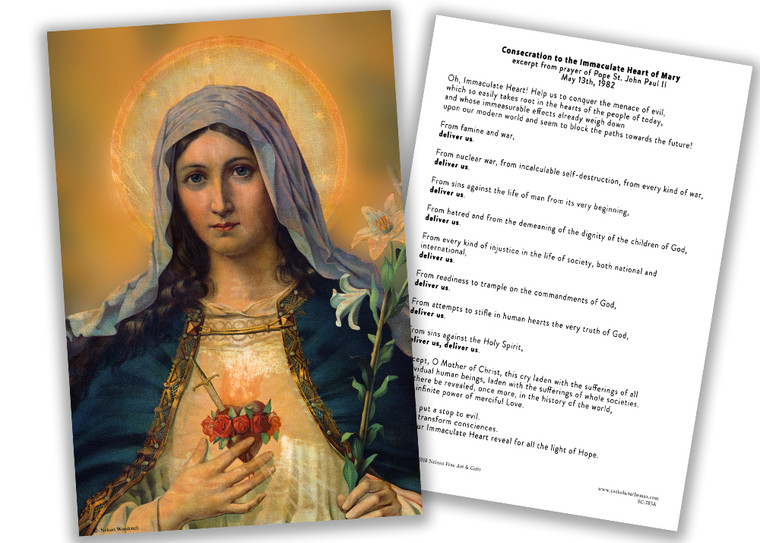 Immaculate Heart of Mary Consecration 4x6 Prayer Card