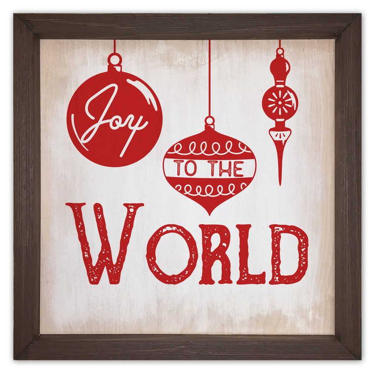 Joy to the World Rustic Framed Quote