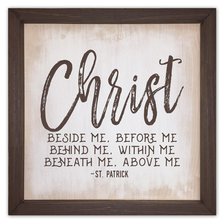 "Christ Before Me" Rustic Framed Quote