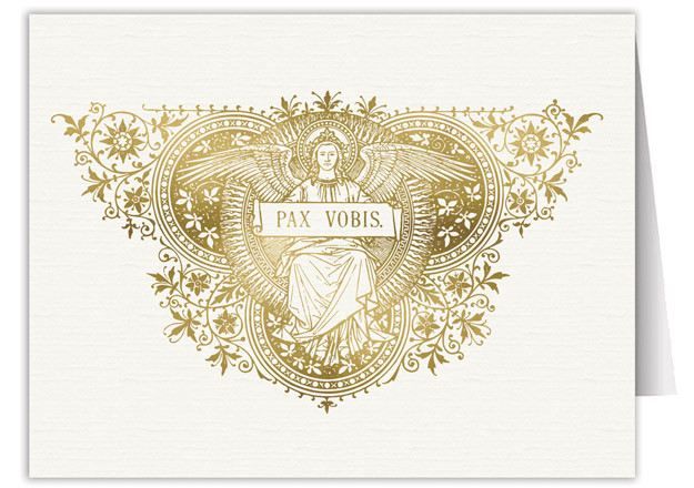 Pax Vobis Angel Woodcut Note Card