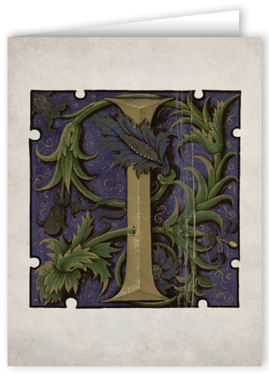 Letter I Illuminated Manuscript Note Card