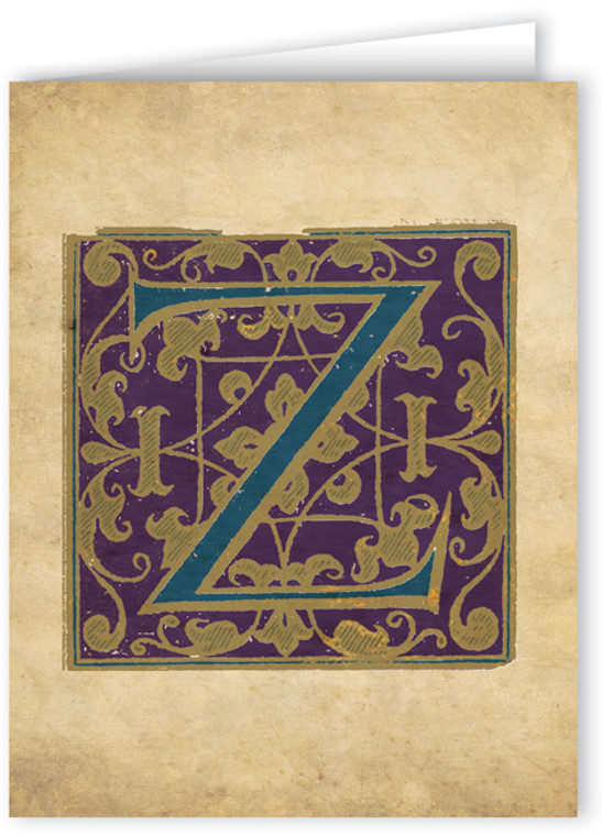 Letter Z Illuminated Manuscript Note Card Letter Z Illuminated Manuscript Note Card