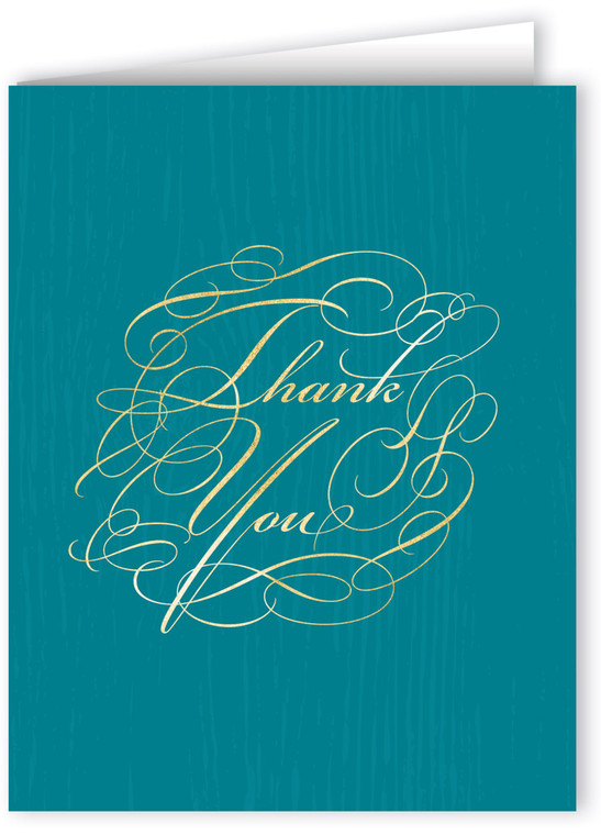 Elegant Script Thank You Note Card