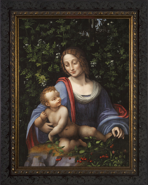 Madonna and Child in a Jasmine Bower - Ornate Dark Framed Art
