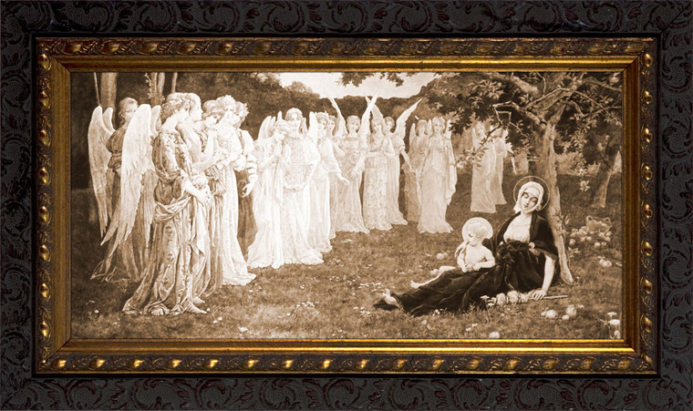 The Sleep of the Virgin by Élisabeth Sonrel - Ornate Dark Framed Art
