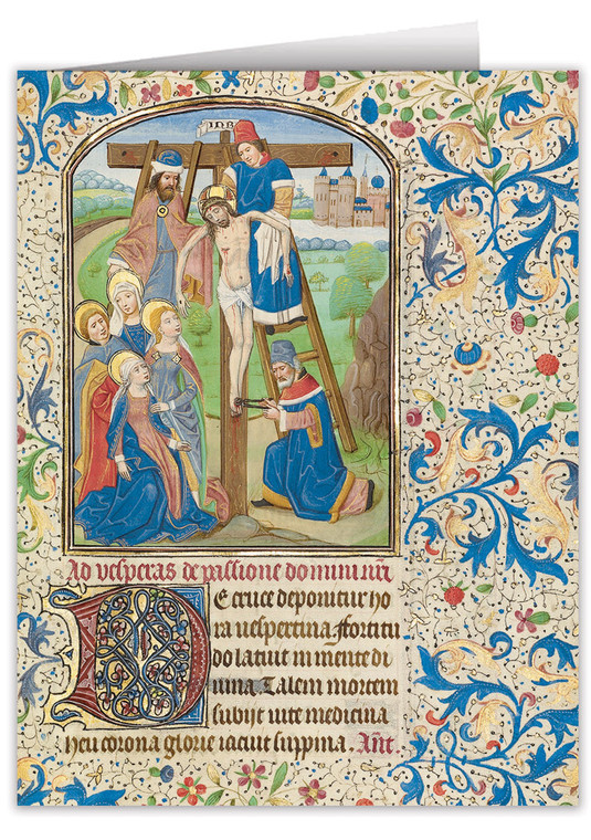 The Deposition by William Vrelant Illuminated Manuscript Note Card