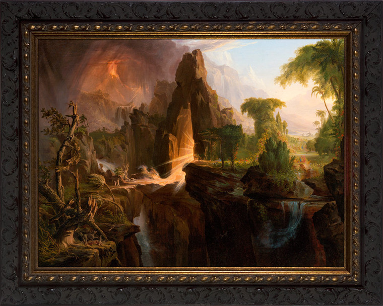 Expulsion from the Garden of Eden by Thomas Cole - Ornate Dark Framed Art