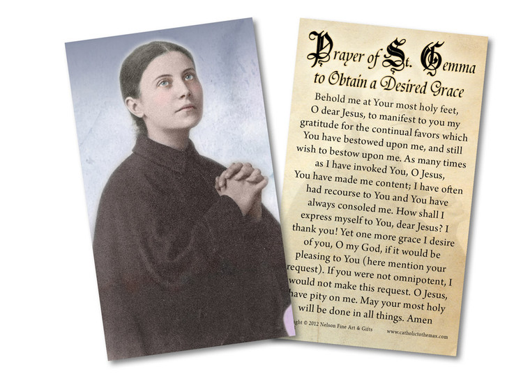 St. Gemma Galgani Holy Card