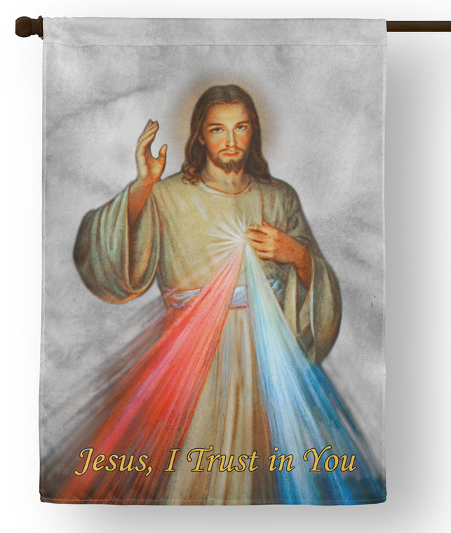 Divine Mercy Outdoor House Flag