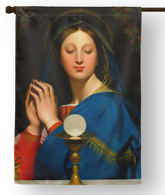 Madonna of the Host Outdoor House Flag
