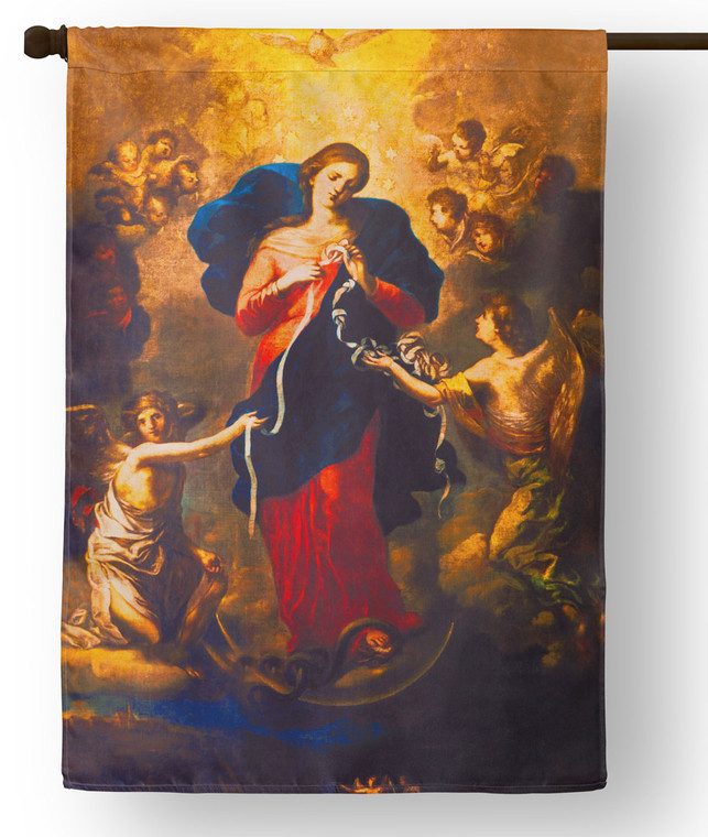 Mary Undoer of Knots Outdoor House Flag