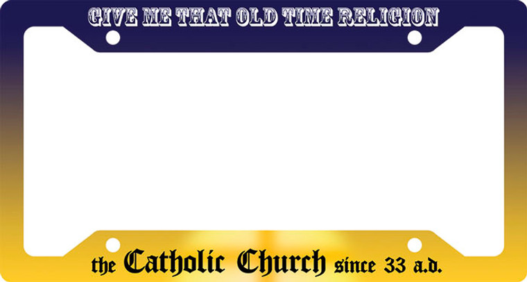 Old Time Religion Blue Plate Frame