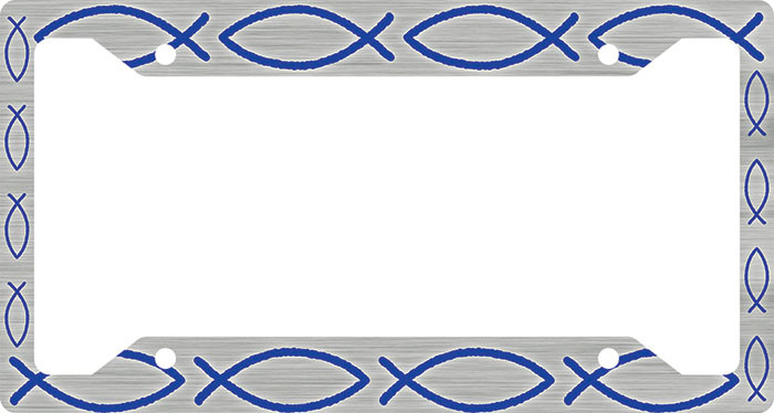 Ichthus Fish Blue Plate Frame