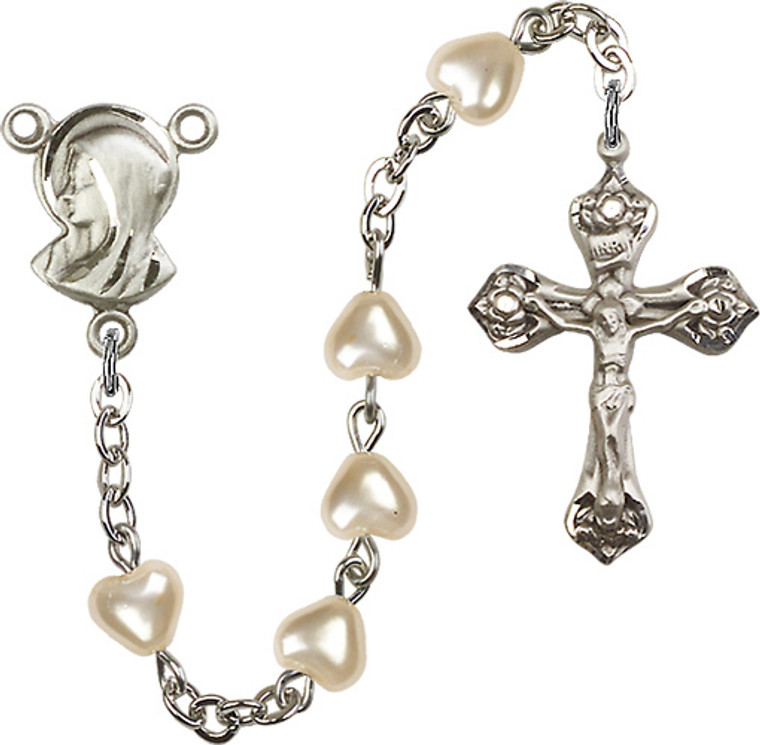 Heart-Shaped Pearl Beaded Rosary