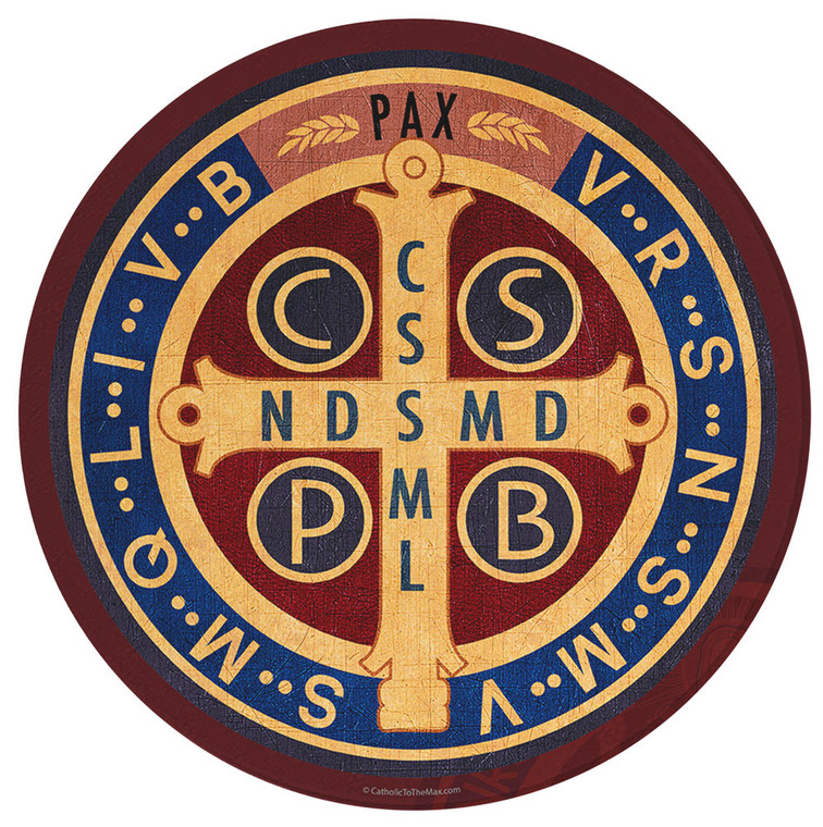 Benedictine Medal Round Glass Cutting Board