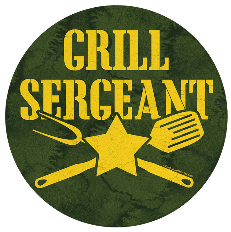 Grill Sergeant Round Glass Cutting Board