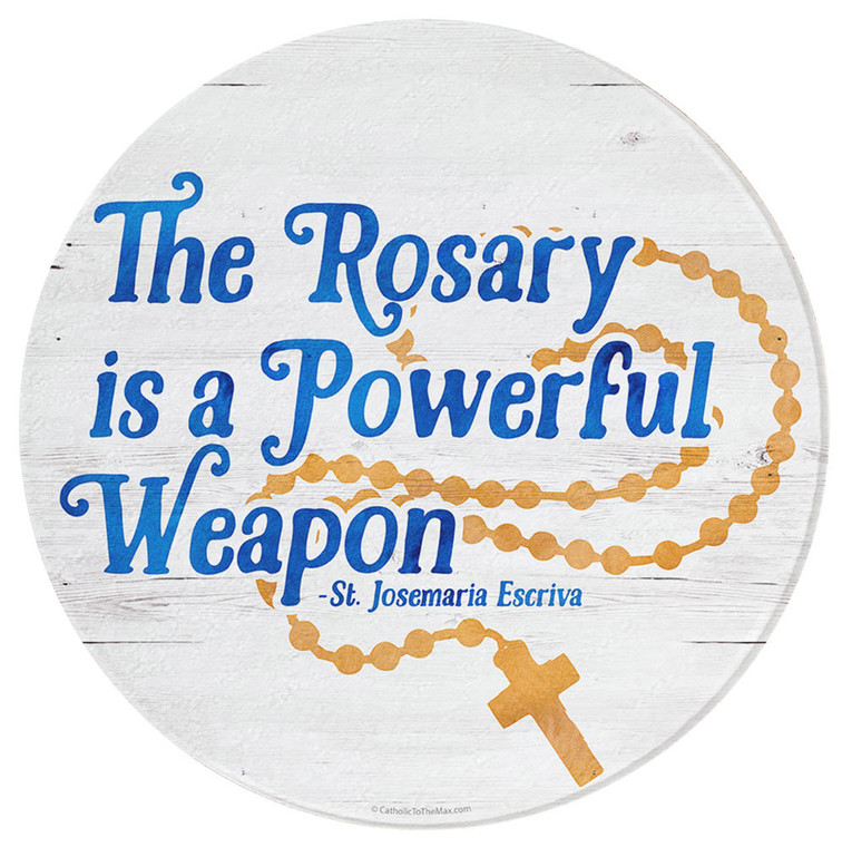 "The Rosary" Round Glass Cutting Board