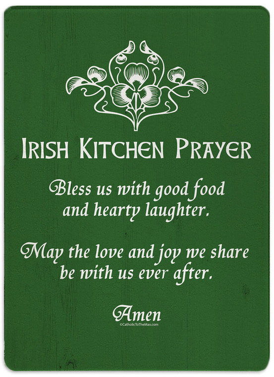 Irish Kitchen Prayer Rectangular Glass Cutting Board