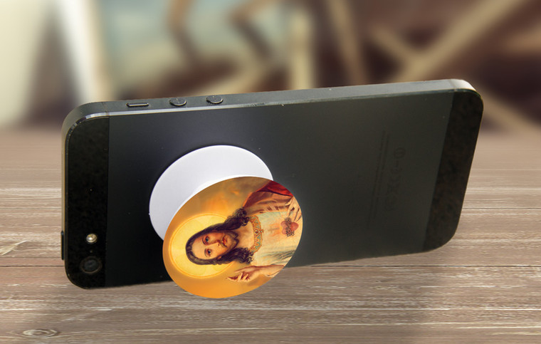 Antique Sacred Heart Pop-Up Phone Holder