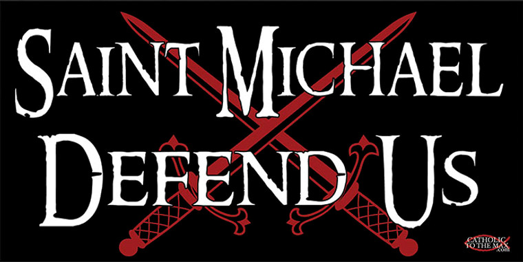 St. Michael Defend Us Vinyl Bumper Sticker