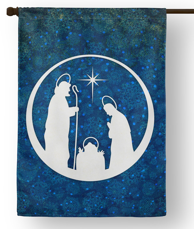 Vintage Nativity Outdoor House Flag