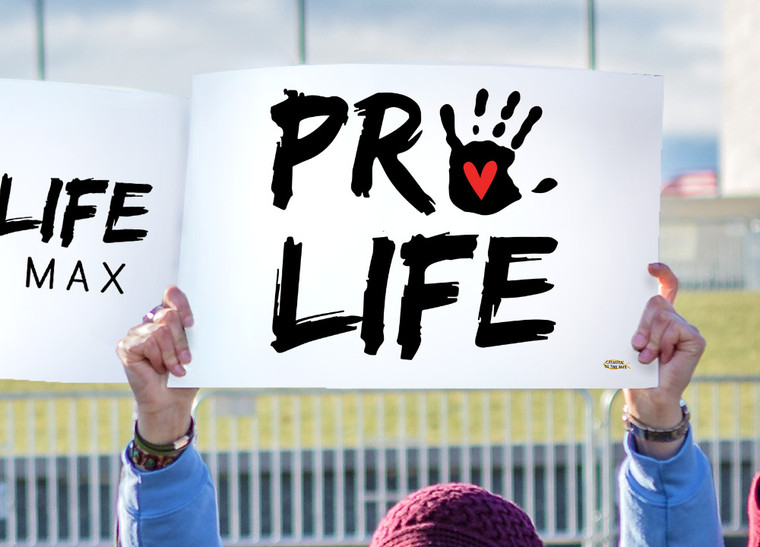 Pro Life with Handprint Waterproof Signs (Pack of 12)