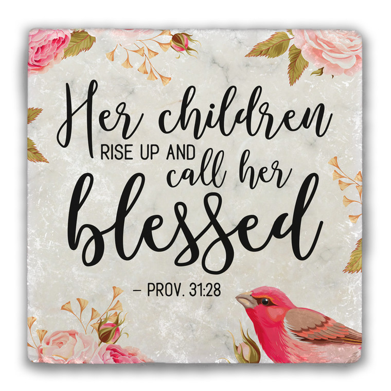 "Her Children Rise Up" Tumbled Stone Coaster