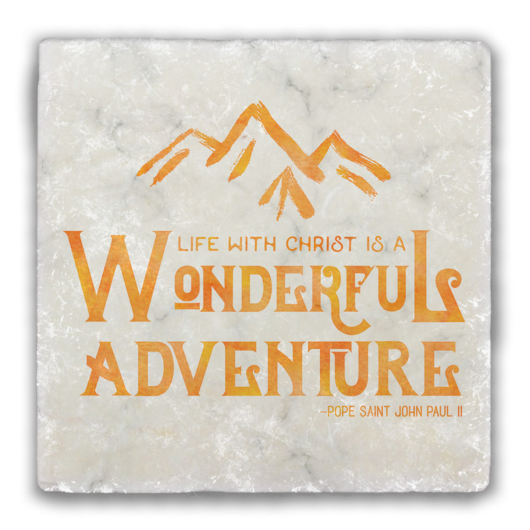 Wonderful Adventure Tumbled Stone Coaster