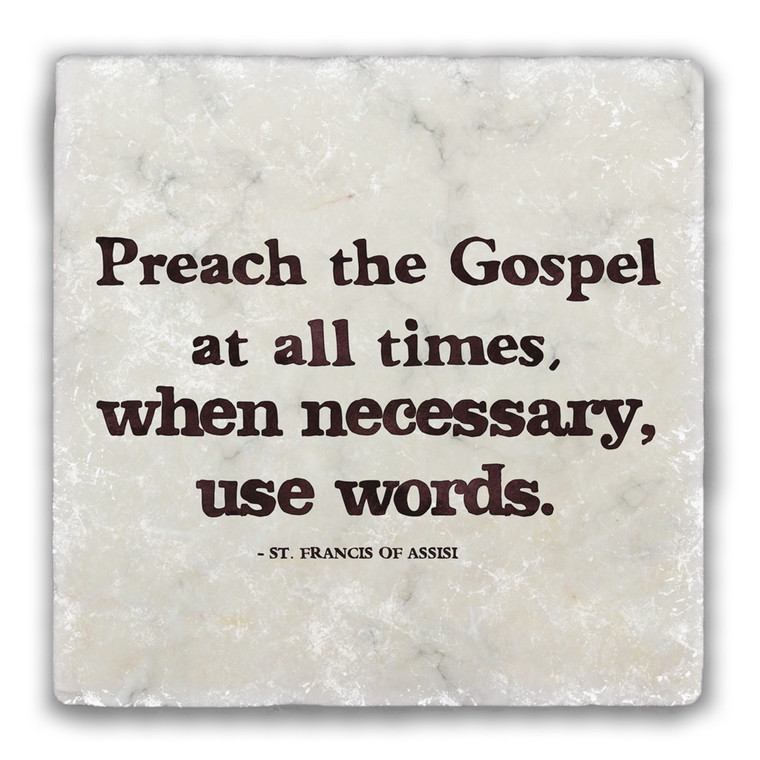 "Preach the Gospel" Tumbled Stone Coaster