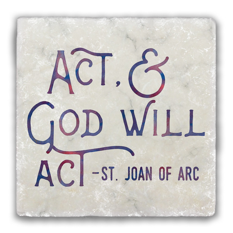 "Act" Tumbled Stone Coaster