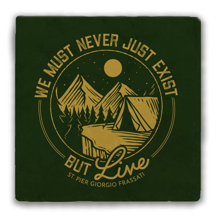 "Live" Tumbled Stone Coaster