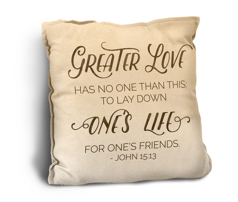 Greater Love Rustic Pillow