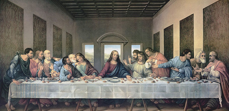 Full Sized Restored Last Supper by Da Vinci Indoor Outdoor Aluminum Print