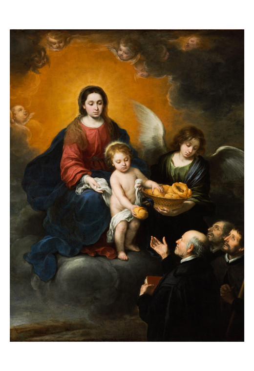 The Infant Christ Distributing Bread to Pilgrims by Murillo Print