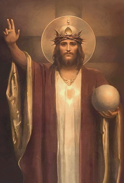 Christ the King by Chambers Restored Indoor Outdoor Aluminum Print