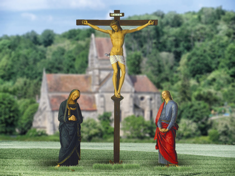 Crucifixion with Mary and St. John Outdoor Lifesize Display