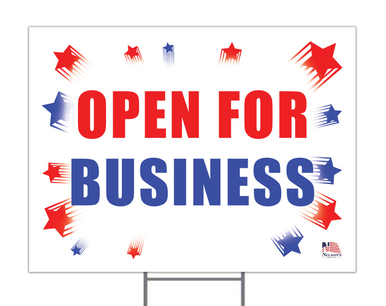 Open For Business Yard Sign