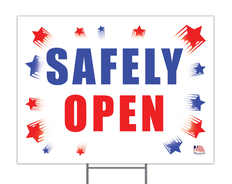 Safely Open Yard Sign