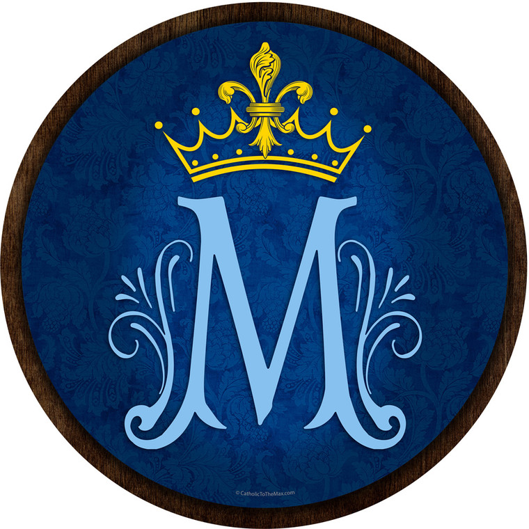 Marian Symbol Emblem Outdoor Poly Wood Plaque