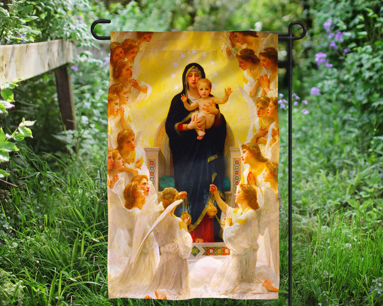 Our Lady of the Angels Outdoor Garden Flag